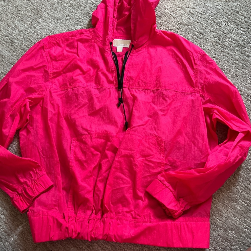 Vibrant Pink Hooded Windbreaker